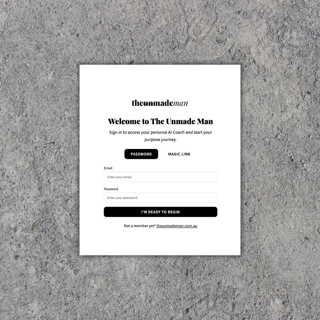 The Unmade Man: Purpose Coaching Program (AI Guided)